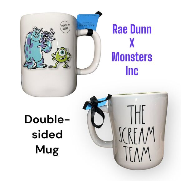 Rae Dunn Disney/Pixar Monster's Inc "THE SCREAM TEAM" Sully, Mike & Boo Mug NWT - Picture 1 of 5